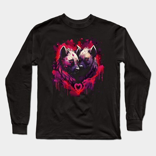 Hyena Couple Valentine Long Sleeve T-Shirt by JH Mart